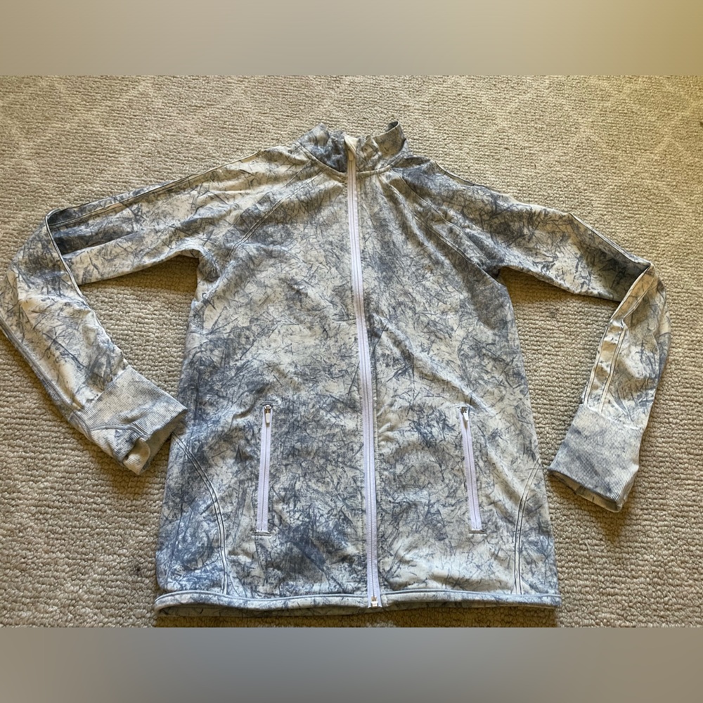Lululemon Ebb to Train Jacket white wash Luna size 8 - Picture 2 of 6